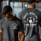 That's What I Do 1965-1980 I Fix Stuff And I Know Things Funny Adult Art Pattern Print T-Shirt