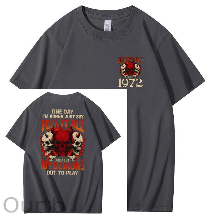 One Day Fuck It All  Pattern Print 100% Cotton T-Shirt