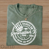 Gen X Raised On Hose Water And Neglect 1965-1980 Pattern Round-Neck T-Shirt